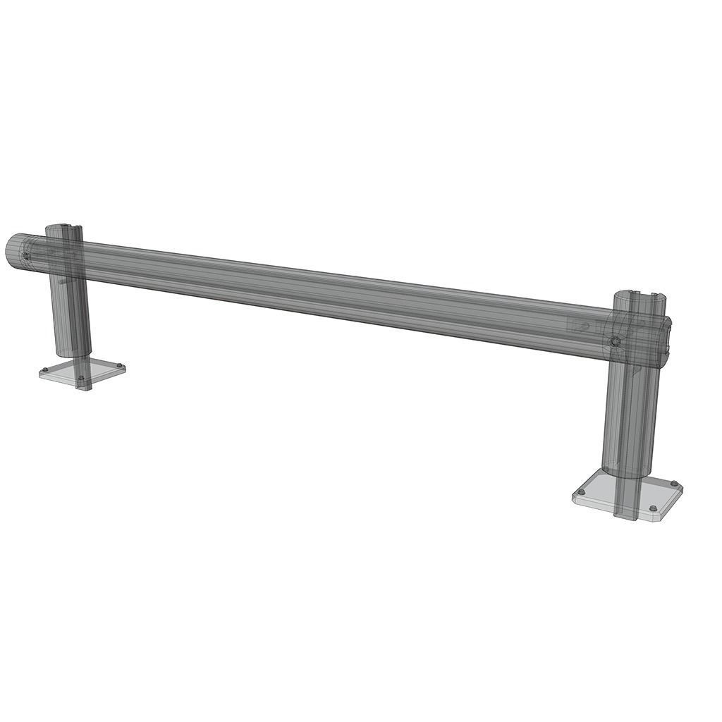 Modular Wooden Guardrail Low-poly 3D model_9