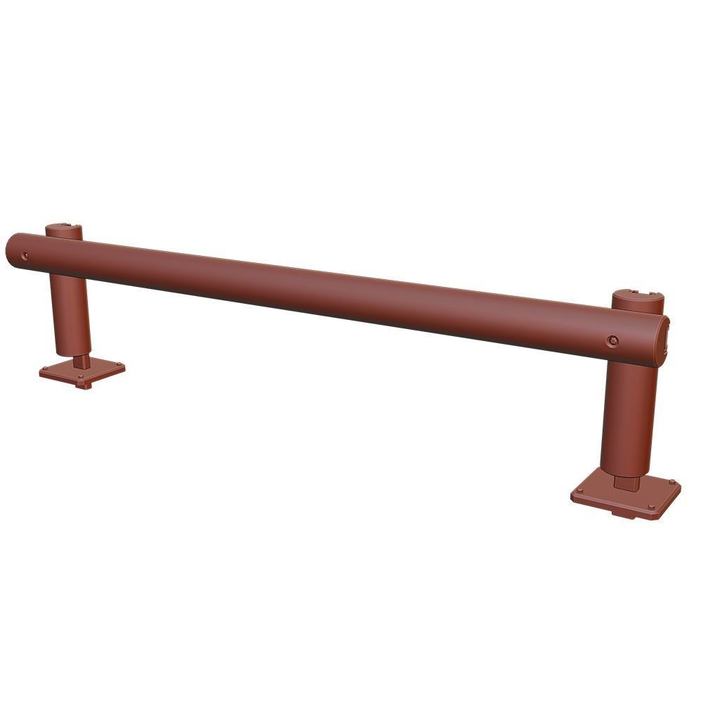 Modular Wooden Guardrail Low-poly 3D model_7