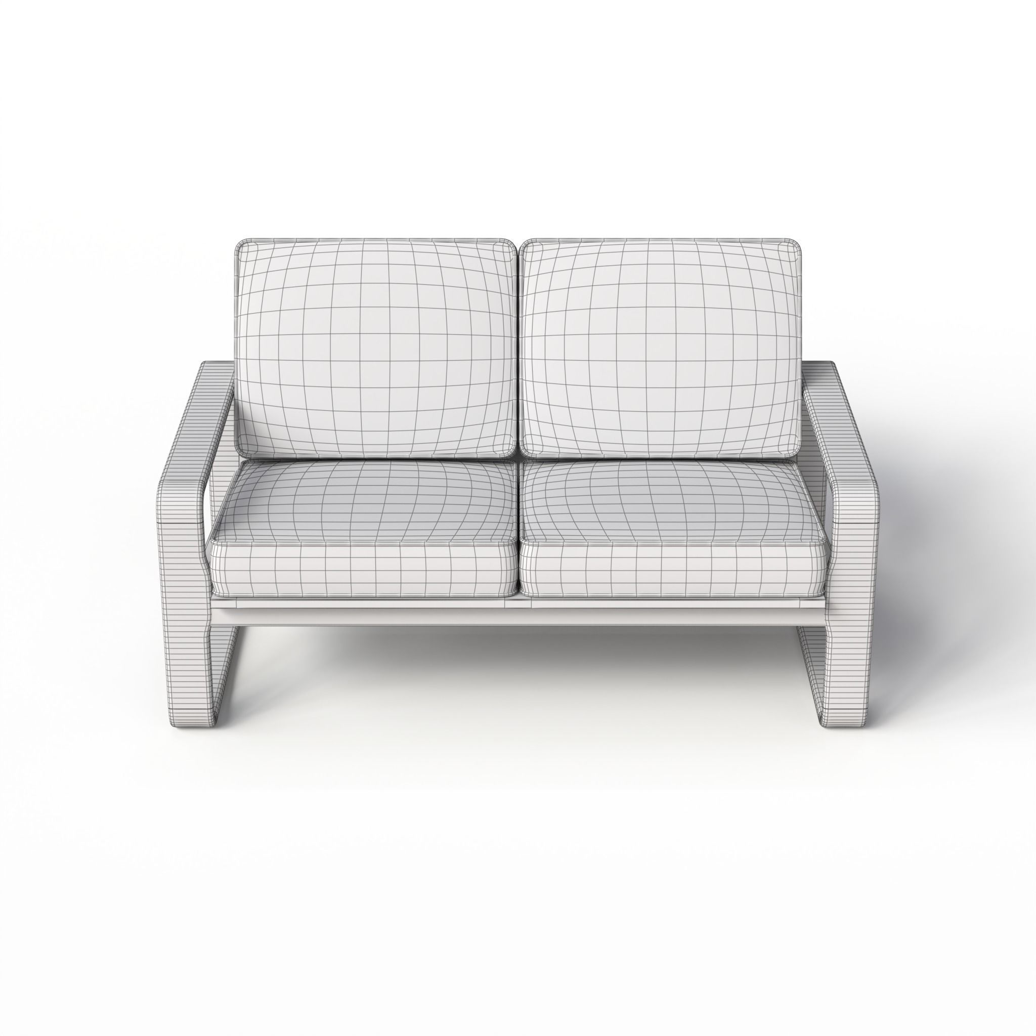 Bentwood Teak Loveseat 3D model_11