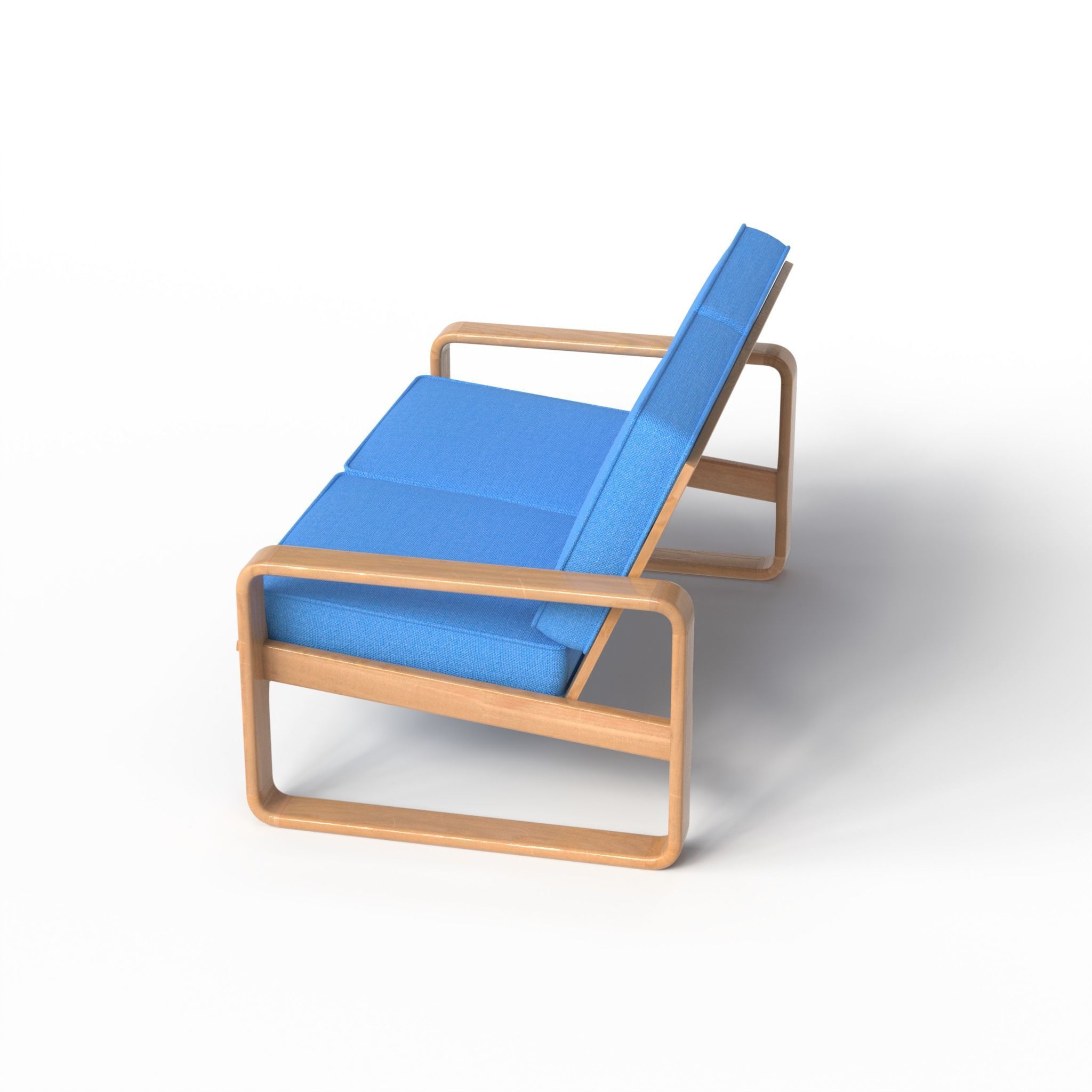 Bentwood Teak Loveseat 3D model_9