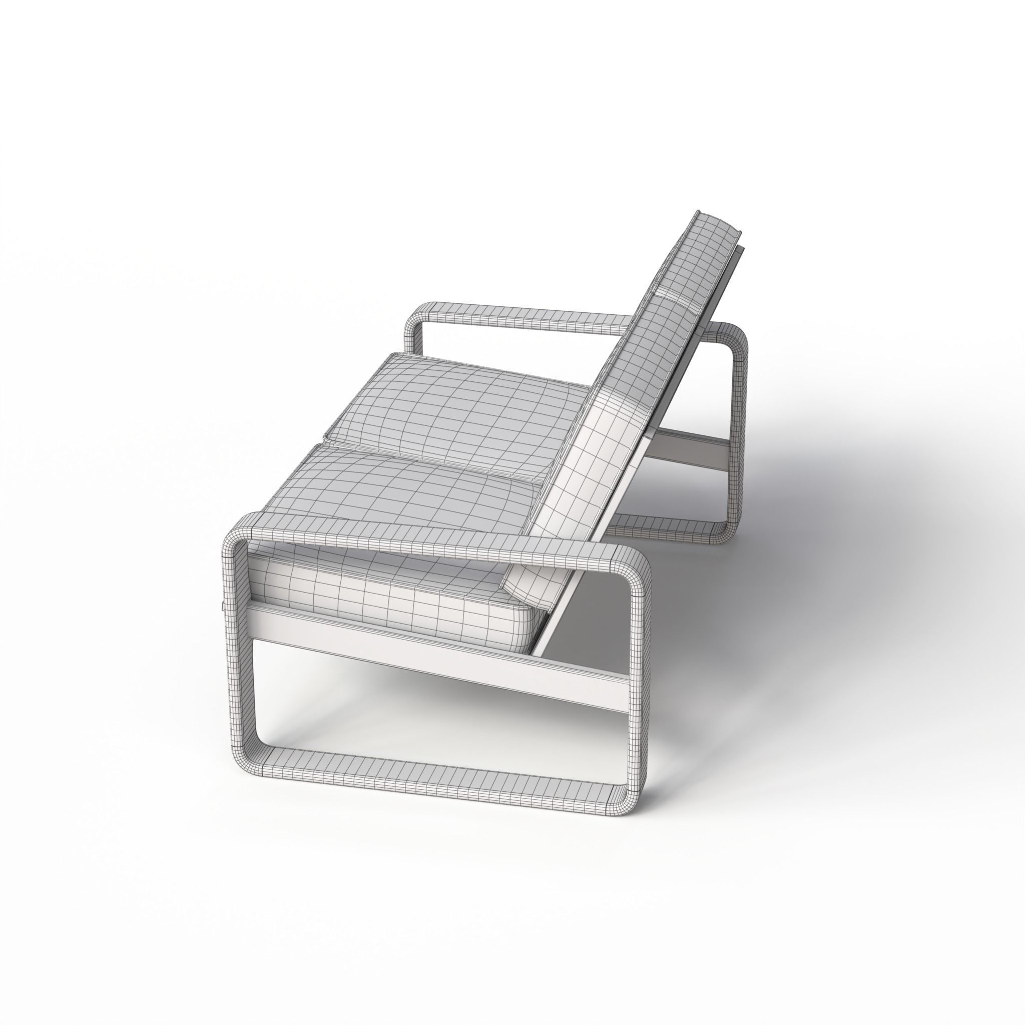 Bentwood Teak Loveseat 3D model_16