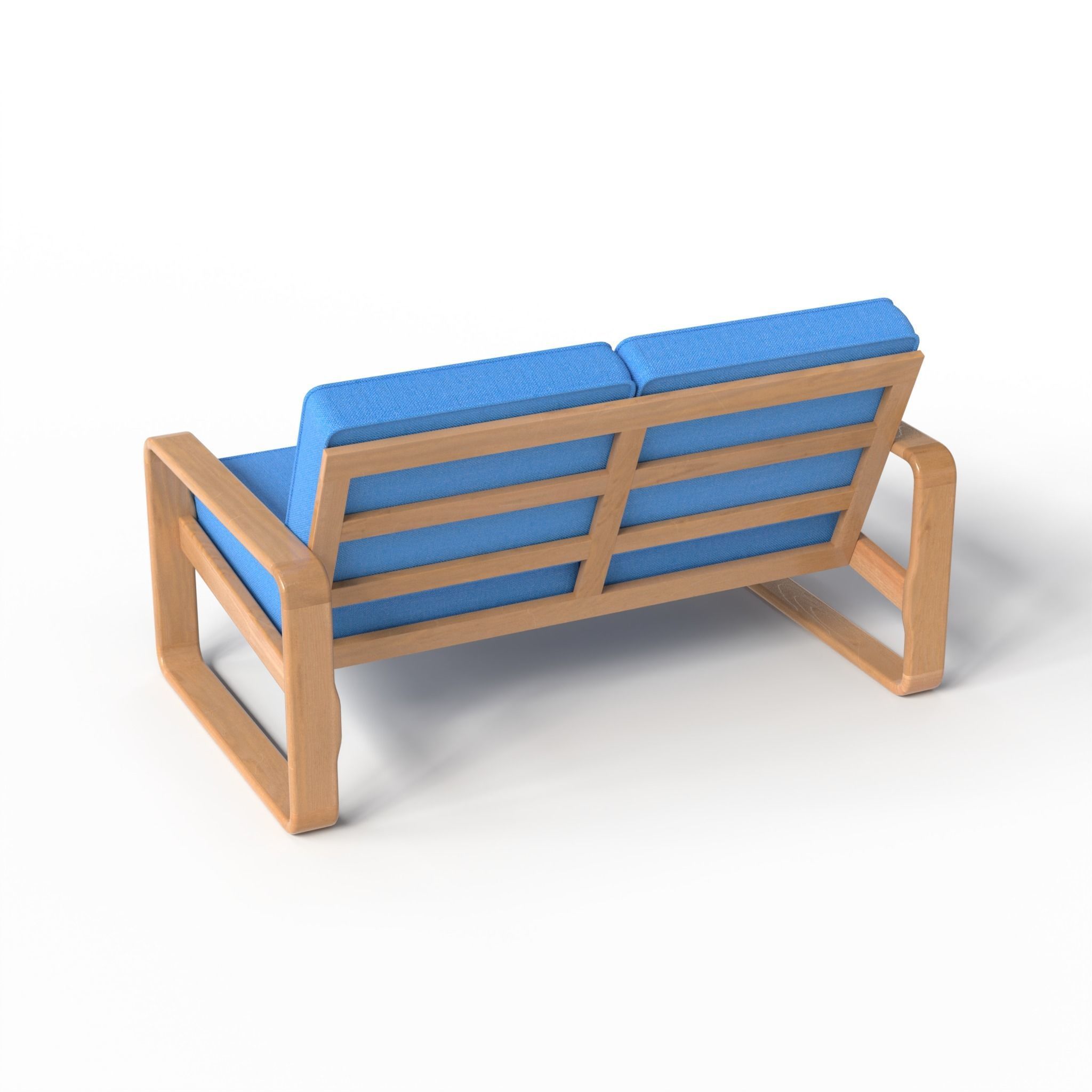 Bentwood Teak Loveseat 3D model_8