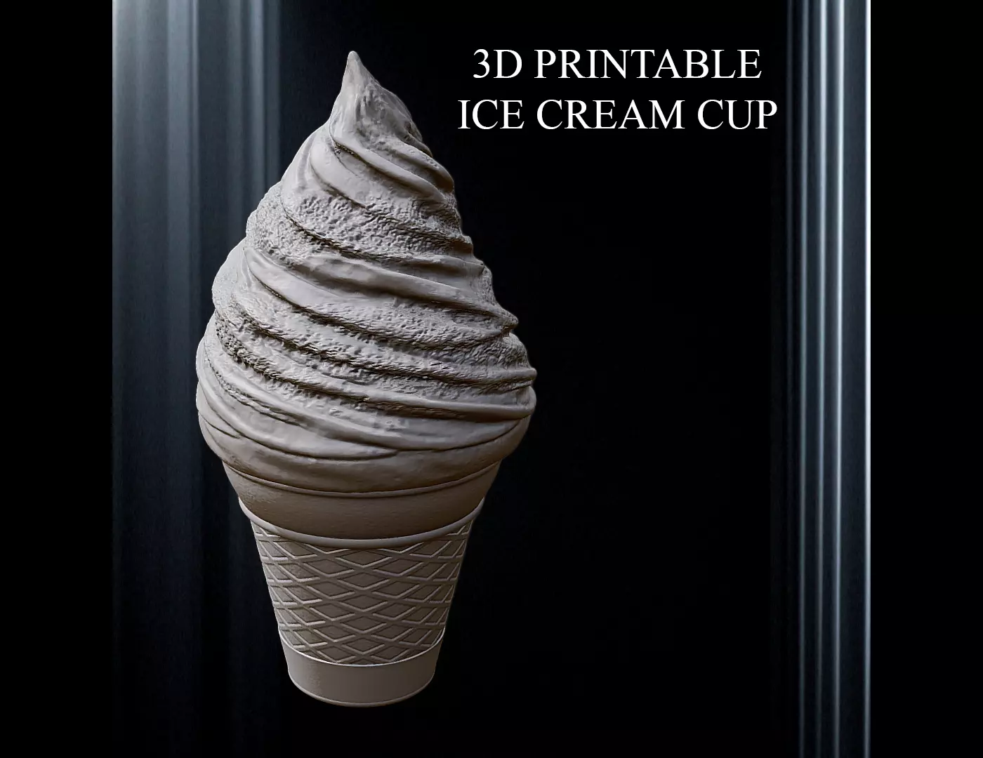 3D PRINTABLE ICE CREAM CUP 3D print model
