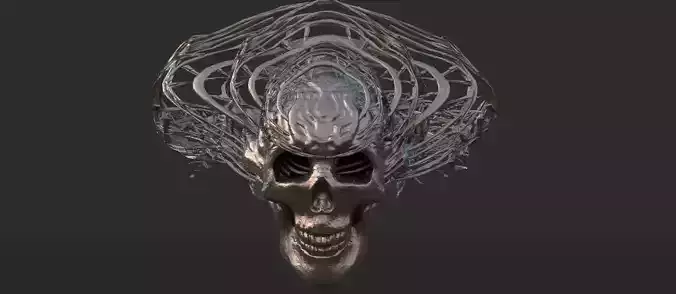 Steampunk scull alien