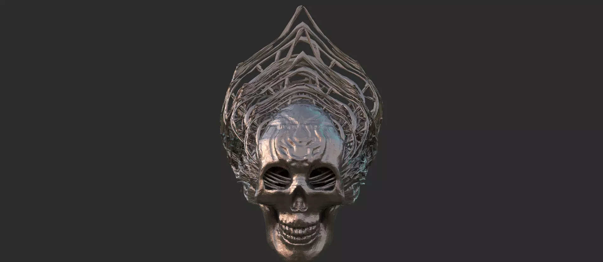 Steampunk scull Crown  3D model_0