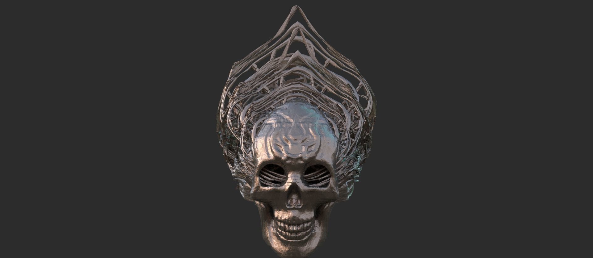 Steampunk scull Crown  3D model_1