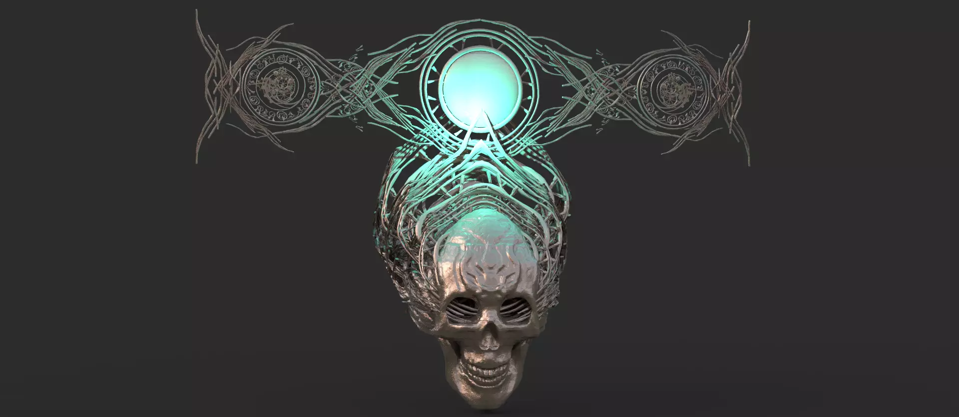 Steampunk scull Crest 3D model_0