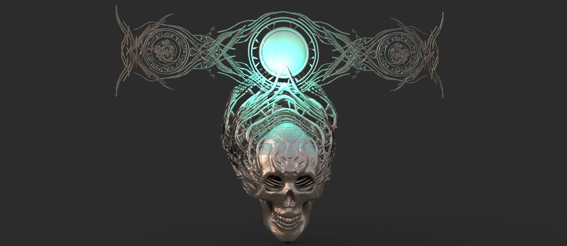 Steampunk scull Crest 3D model_1