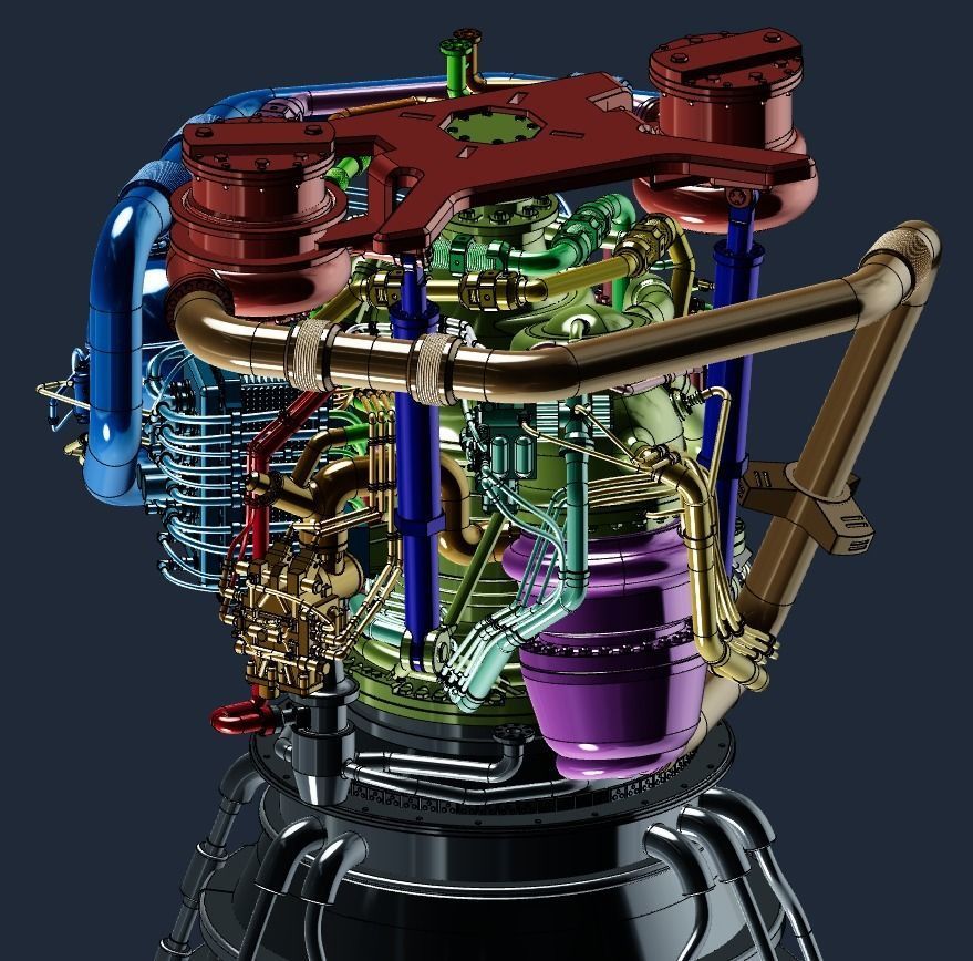 RS-25 Space Shuttle Rocket Engine 3Dprint model 3D print model_11