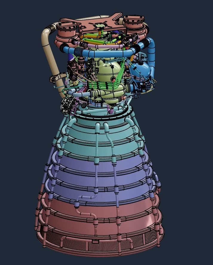 RS-25 Space Shuttle Rocket Engine 3Dprint model 3D print model_15