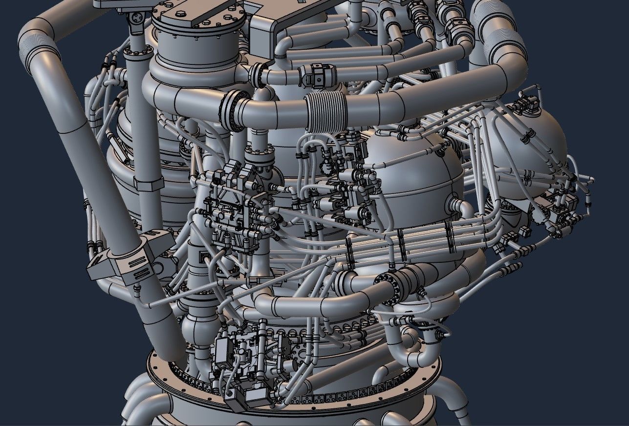 RS-25 Space Shuttle Rocket Engine 3Dprint model 3D print model_13