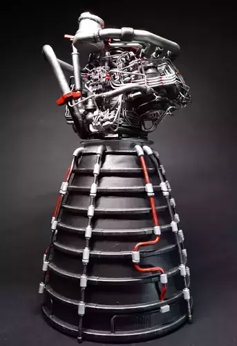 RS-25 Space Shuttle Rocket Engine 3Dprint model 3D print model