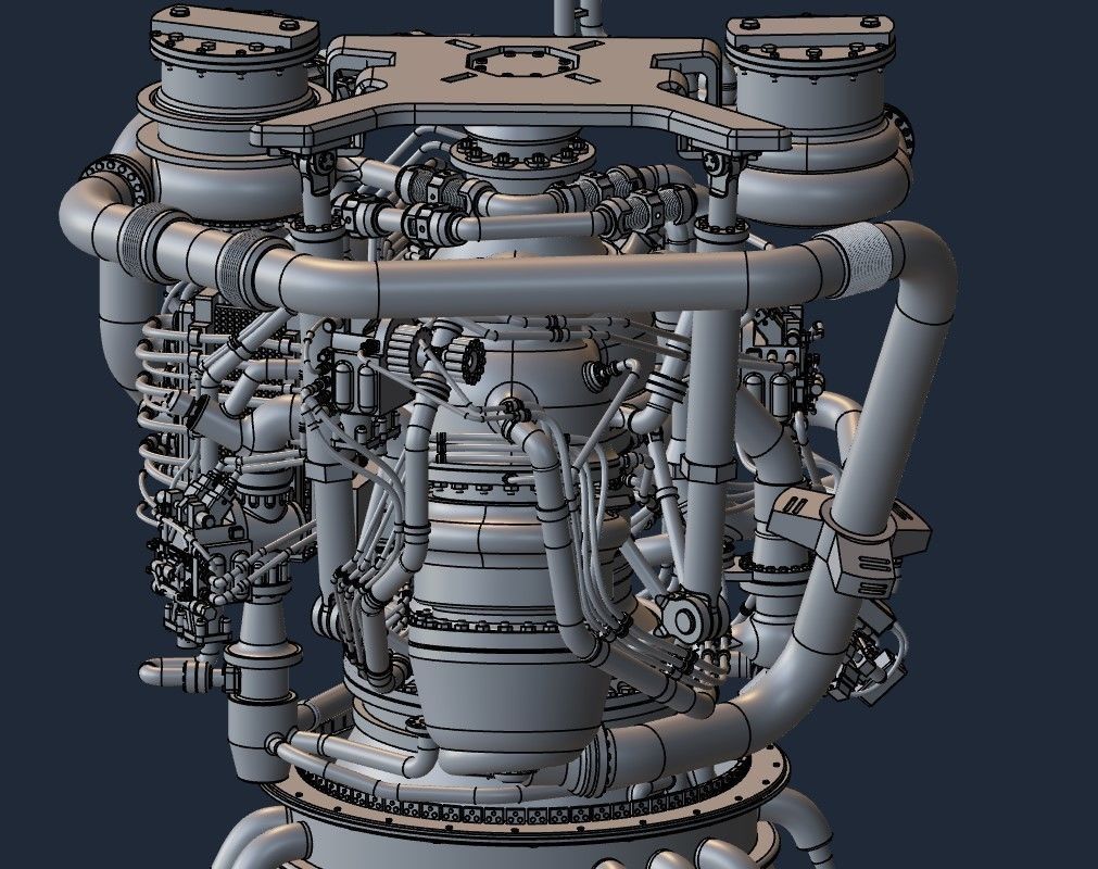 RS-25 Space Shuttle Rocket Engine 3Dprint model 3D print model_14