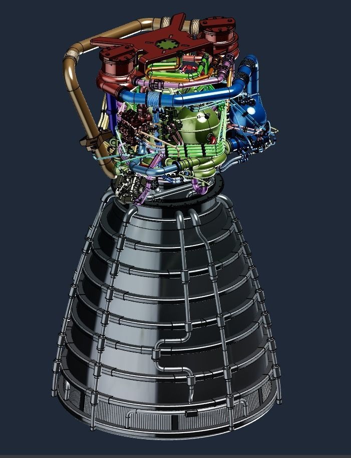 RS-25 Space Shuttle Rocket Engine 3Dprint model 3D print model_9