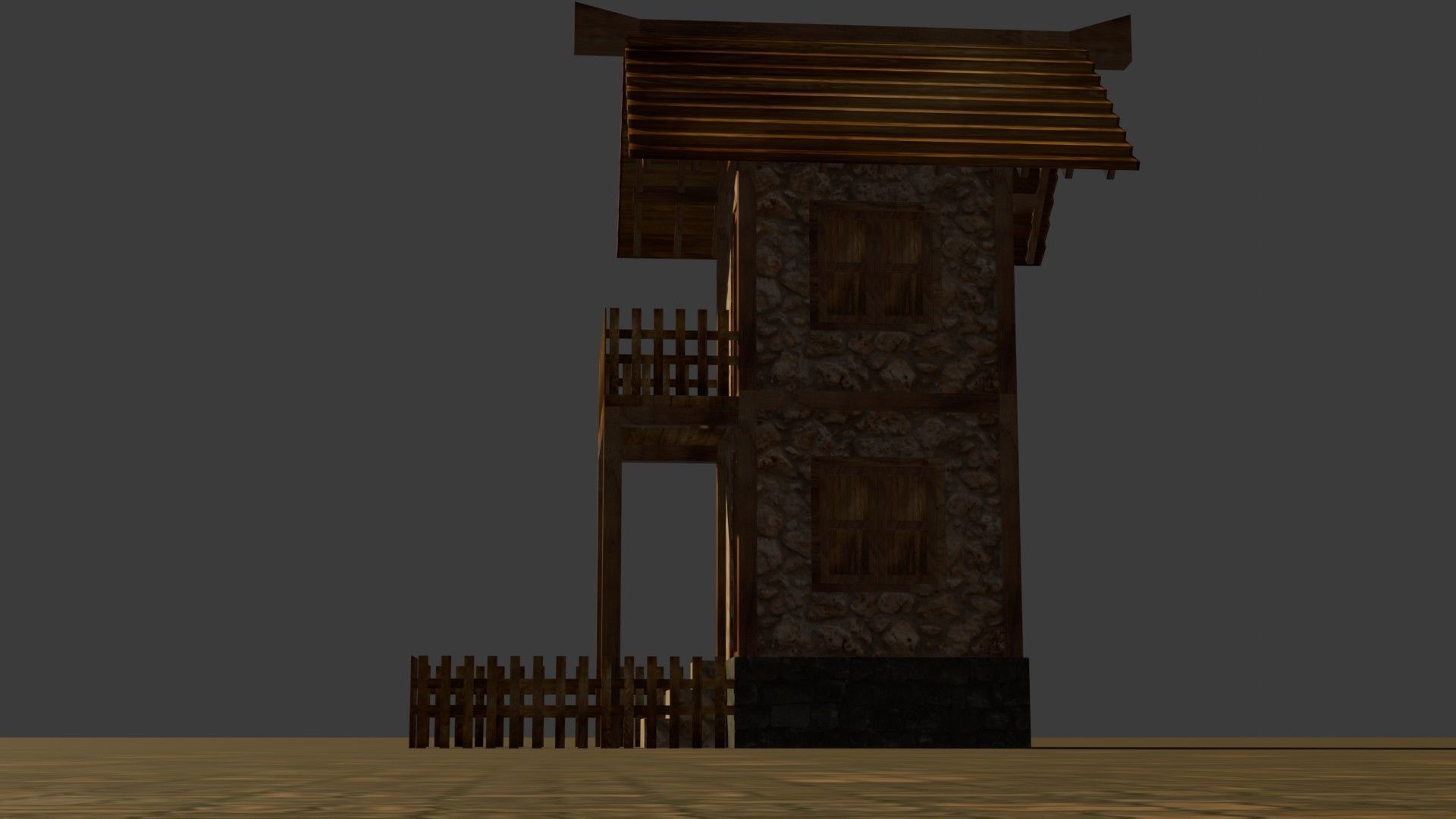 medieval house 1 Free low-poly 3D model_12