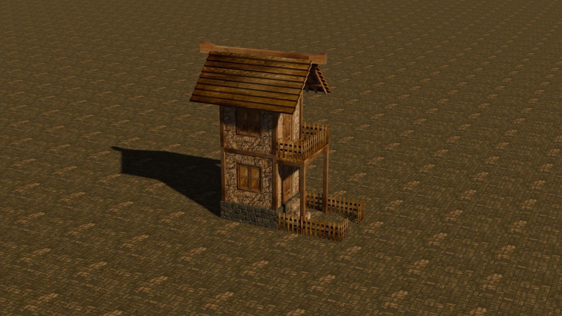 medieval house 1 Free low-poly 3D model_5