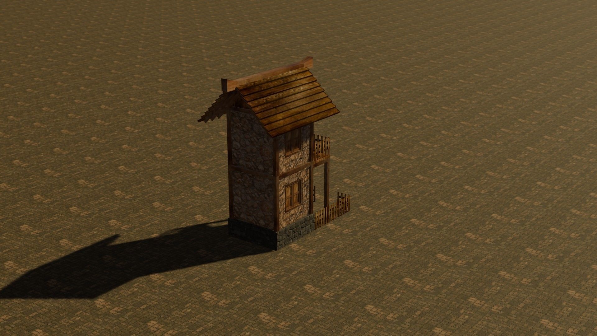 medieval house 1 Free low-poly 3D model_7