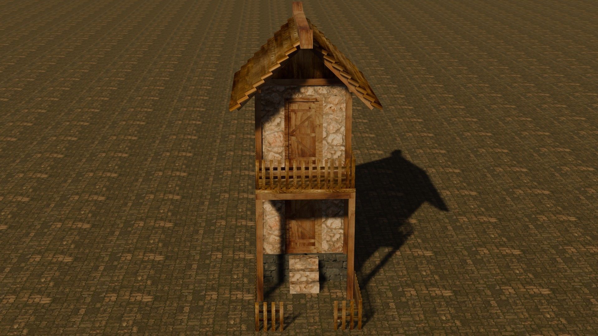 medieval house 1 Free low-poly 3D model_1