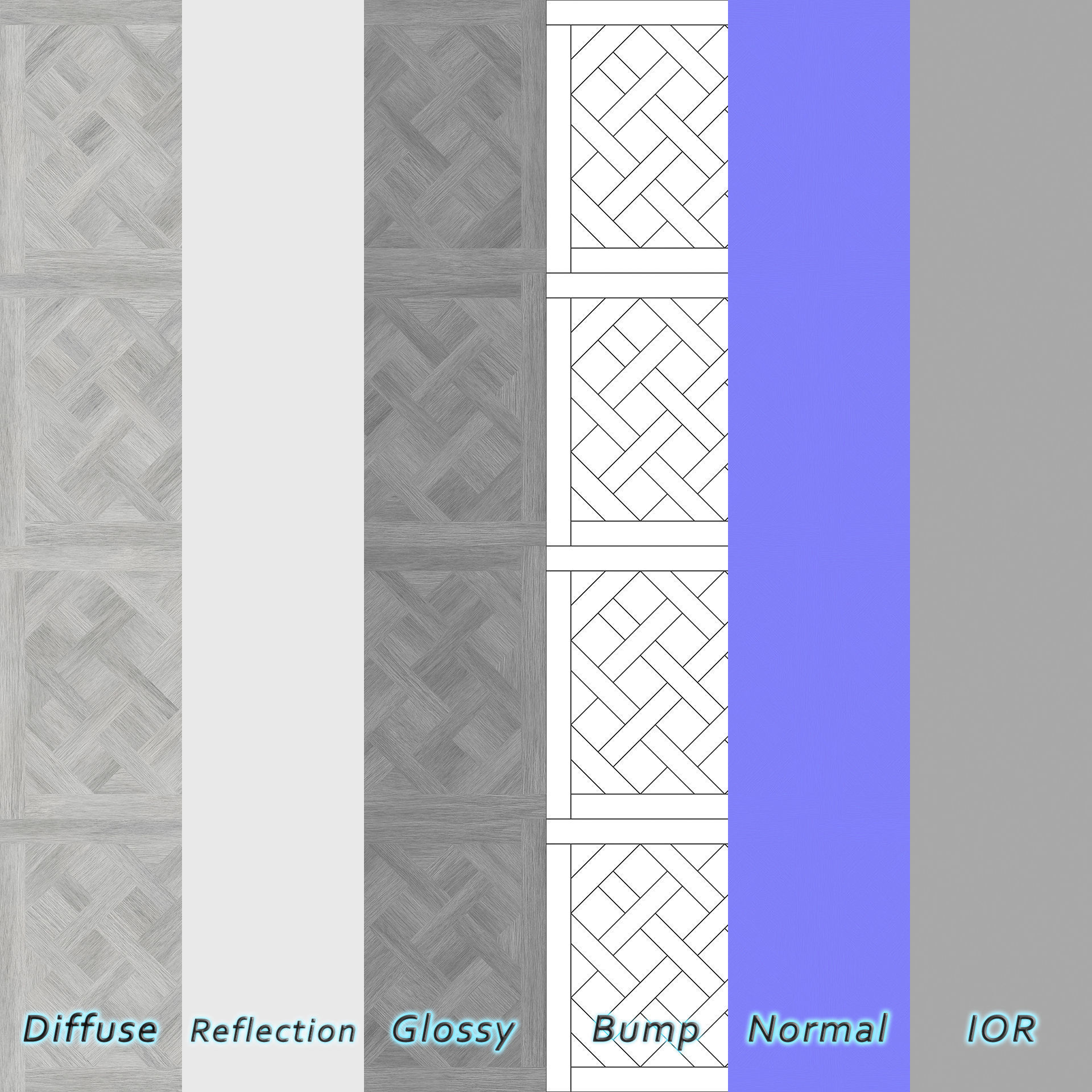 Parquet - Laminate - Wooden floor 4 in 1 3D model_6