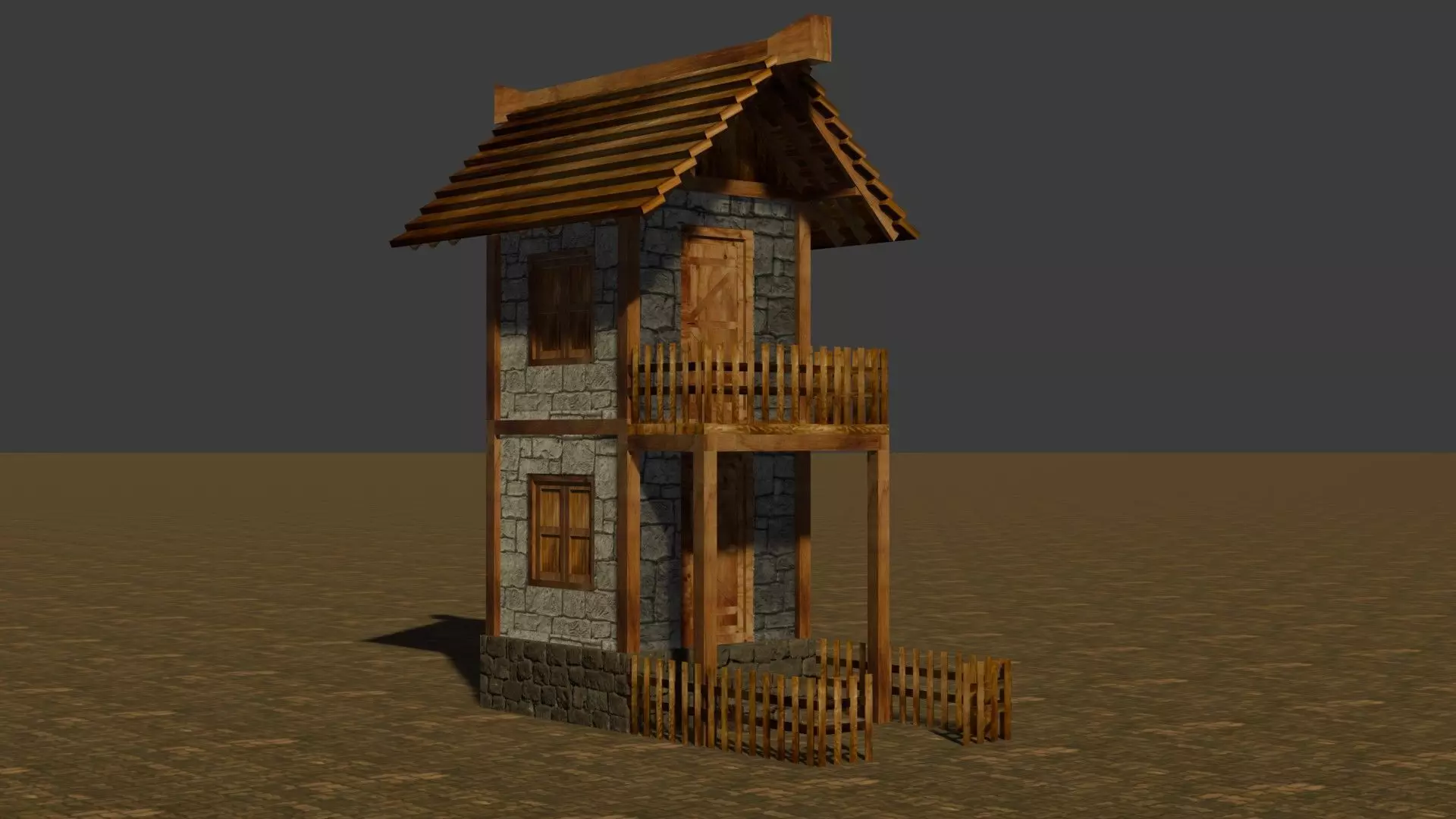 MEDIEVAL HOUSE Free low-poly 3D model