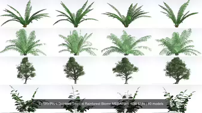 EVERYPlant Daintree Tropical Rainforest Biome MEGAPack -636 Mdls 3D Model Collection