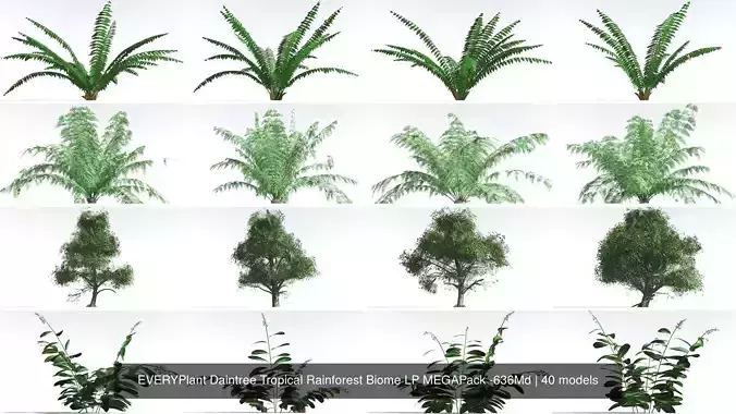 EVERYPlant Daintree Tropical Rainforest Biome LP MEGAPack -636Md 3D Model Collection