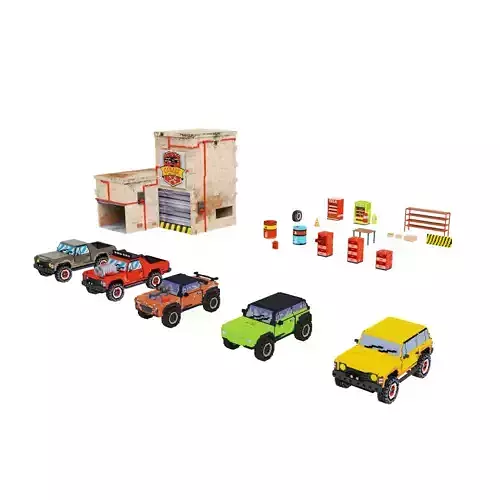 Voxel Art Car Prop Collection for Game Development