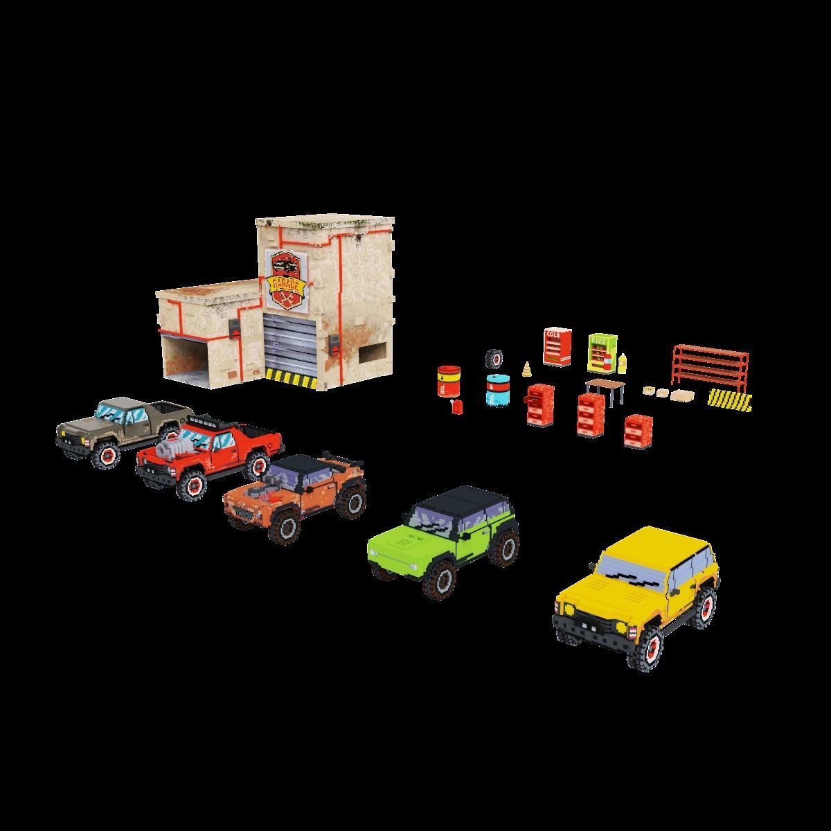 Voxel Art Car Prop Collection for Game Development 3D model | CGTrader
