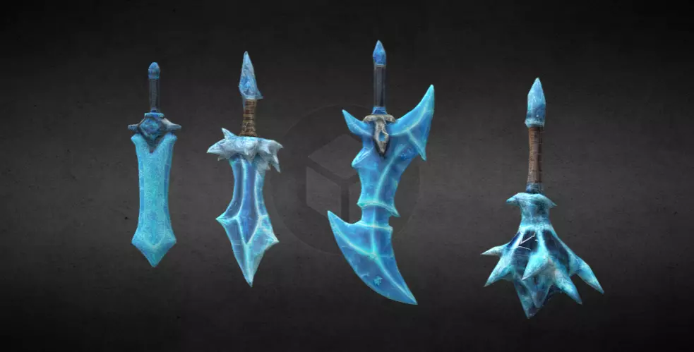 FREE Icy weapons pack Free low-poly 3D model