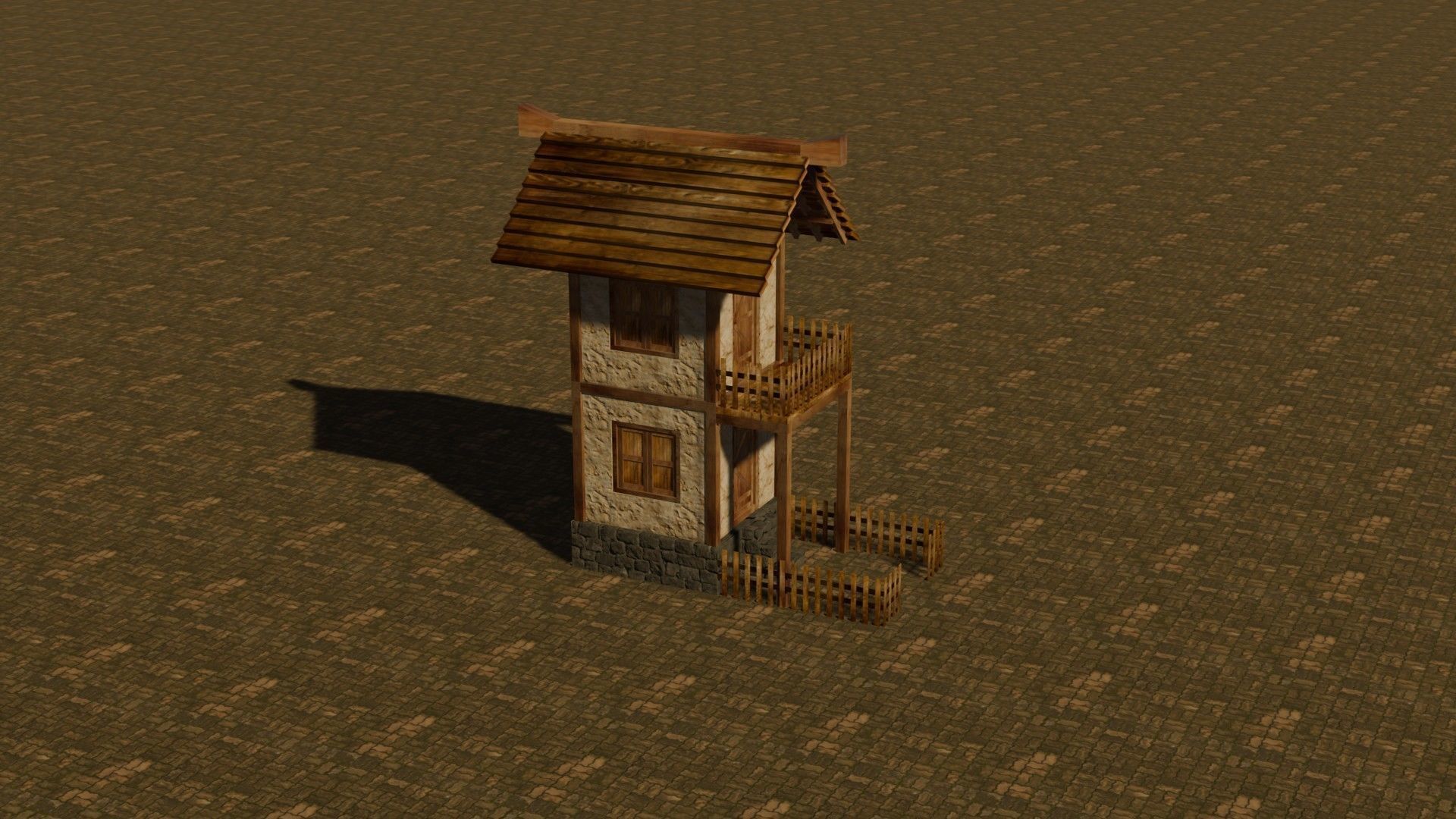 medieval house 3 Free low-poly 3D model_5