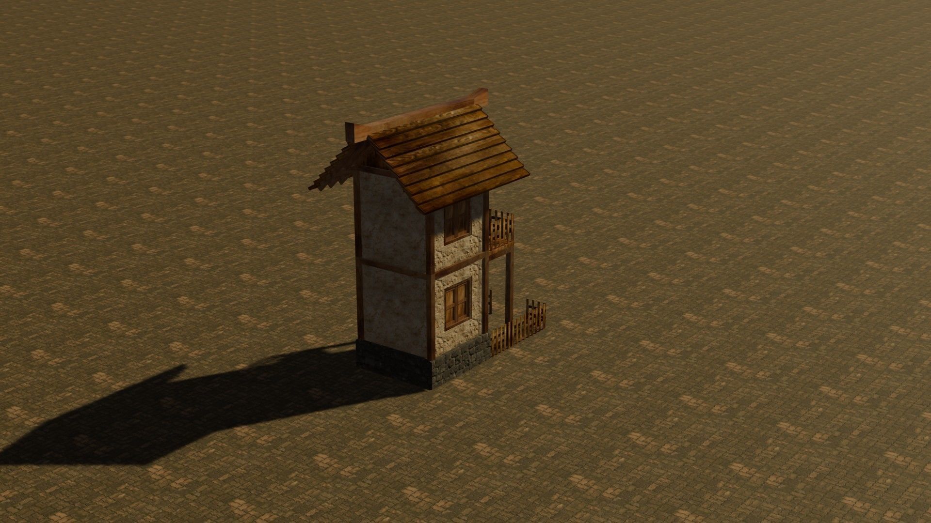 medieval house 3 Free low-poly 3D model_7