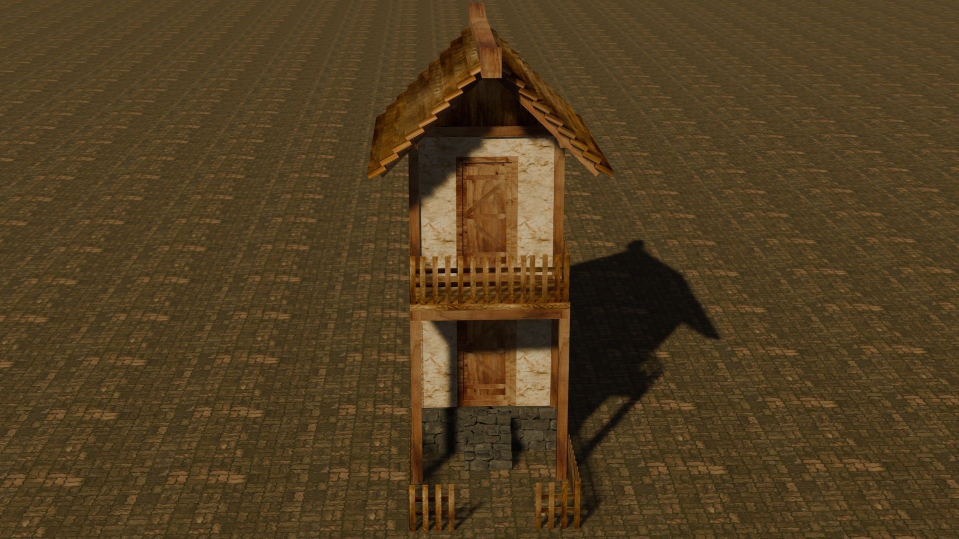 medieval house 3 Free low-poly 3D model_1