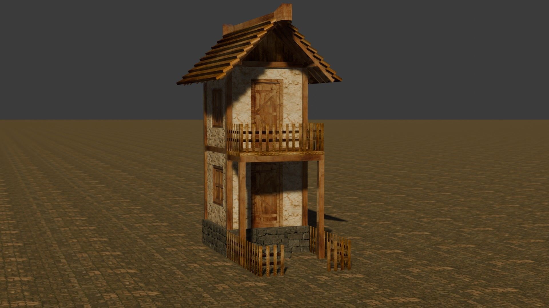 medieval house 3 Free low-poly 3D model_16