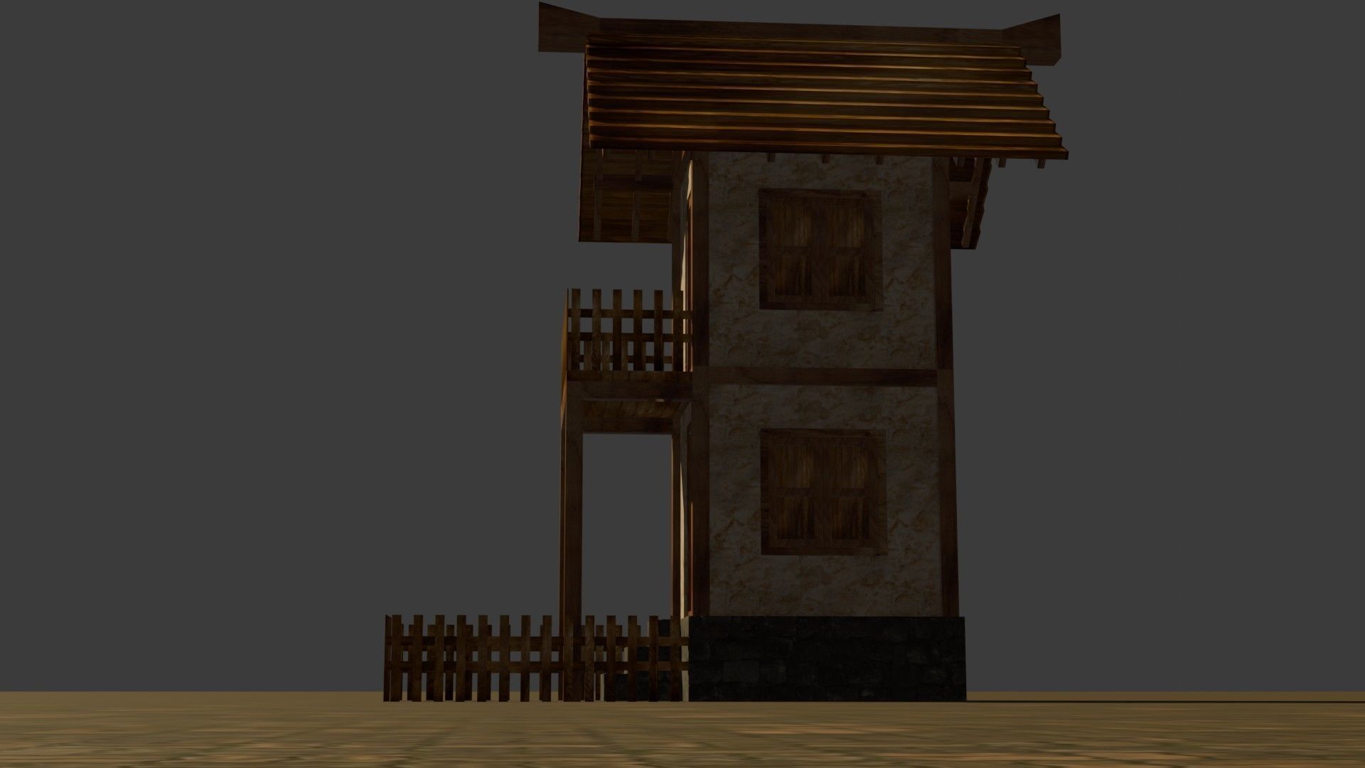 medieval house 3 Free low-poly 3D model_12