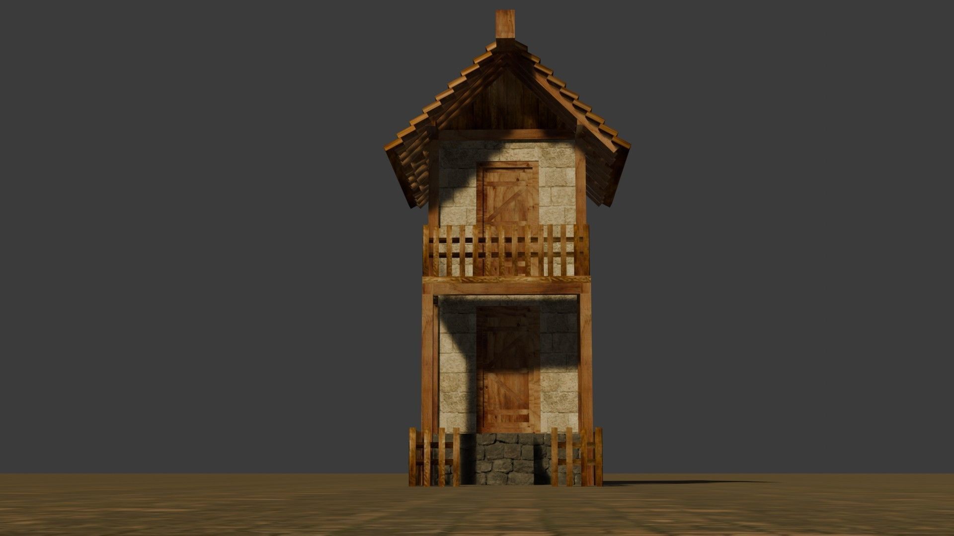 medieval house 2 Free low-poly 3D model_10