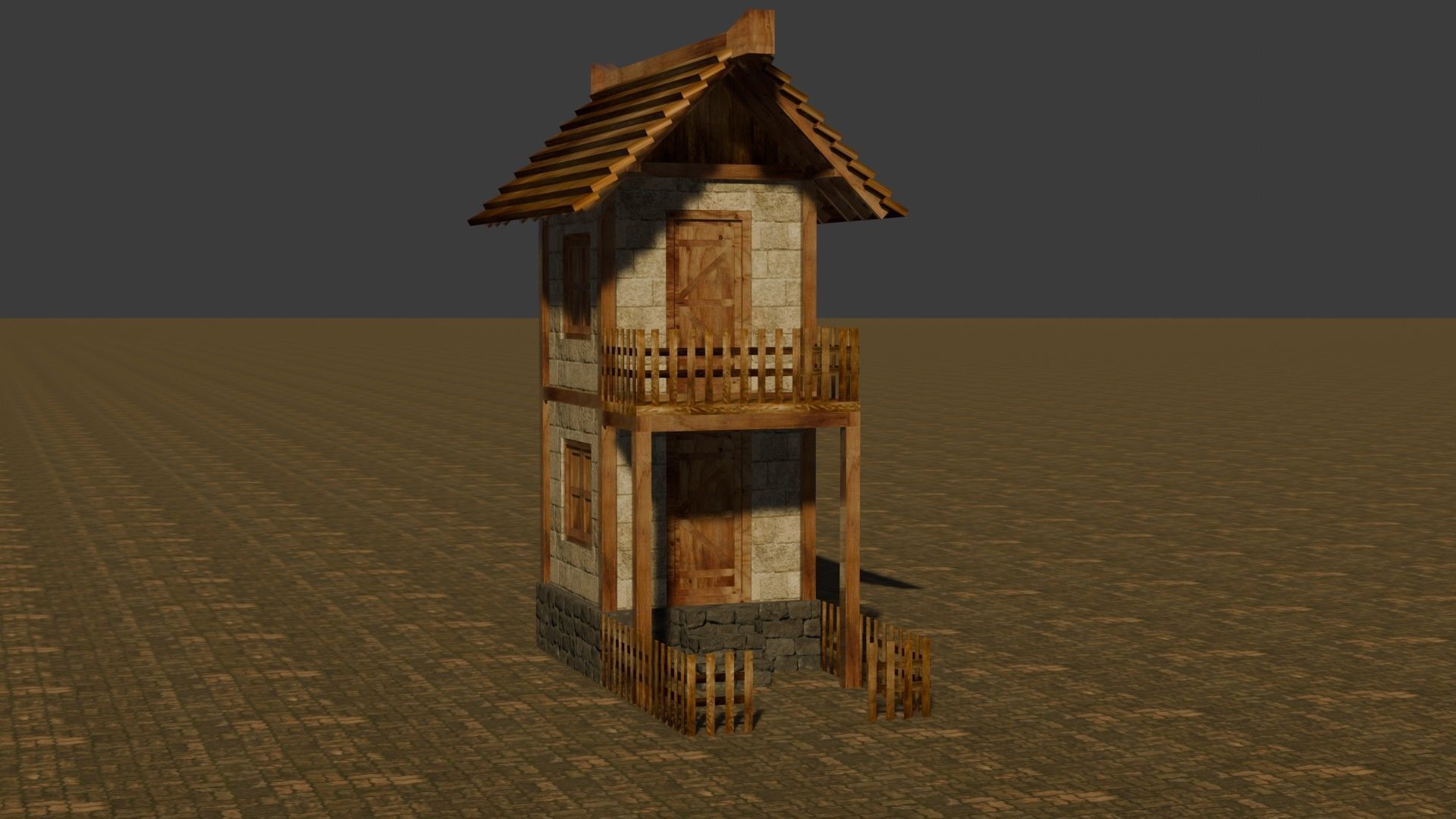 medieval house 2 Free low-poly 3D model_16