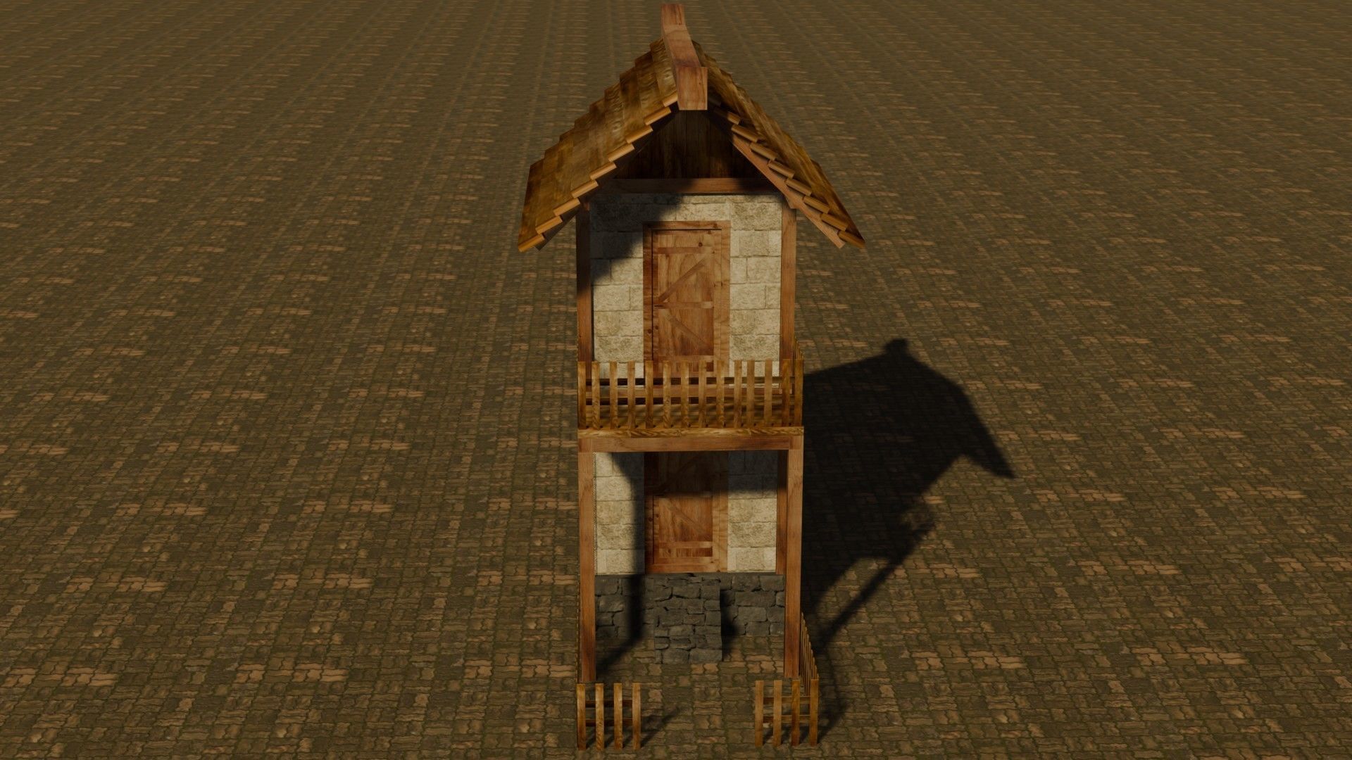 medieval house 2 Free low-poly 3D model_1