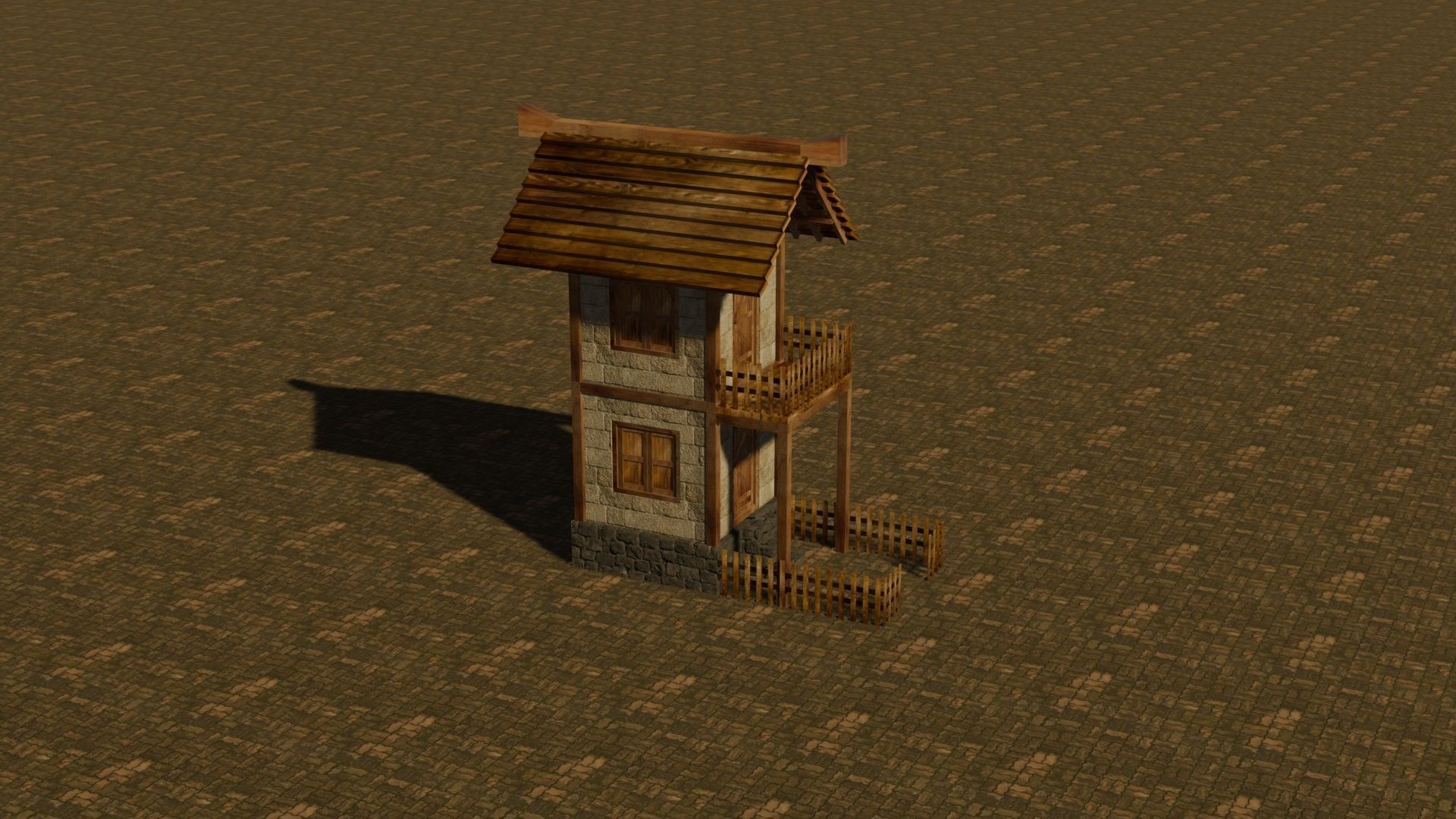 medieval house 2 Free low-poly 3D model_5