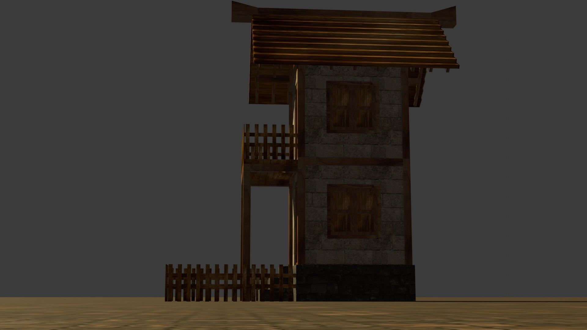 medieval house 2 Free low-poly 3D model_12