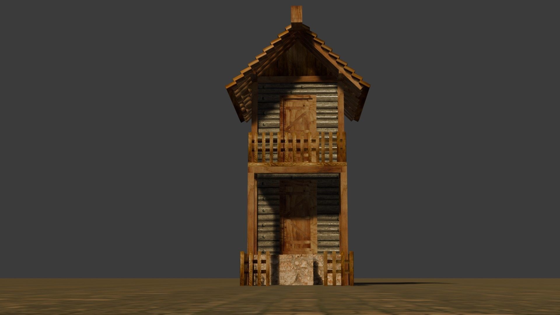 medieval house 7 Free low-poly 3D model_10