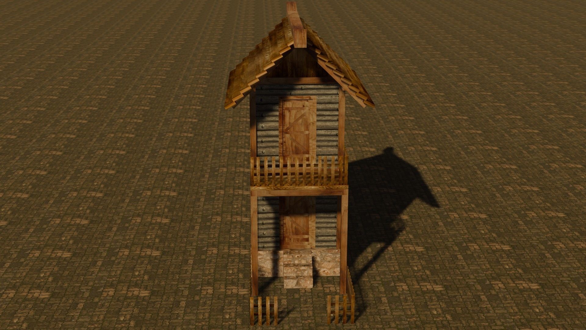 medieval house 7 Free low-poly 3D model_1