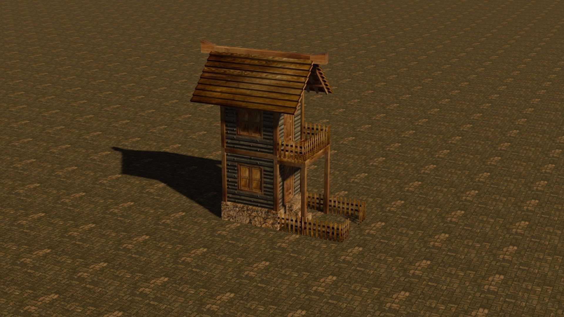 medieval house 7 Free low-poly 3D model_5