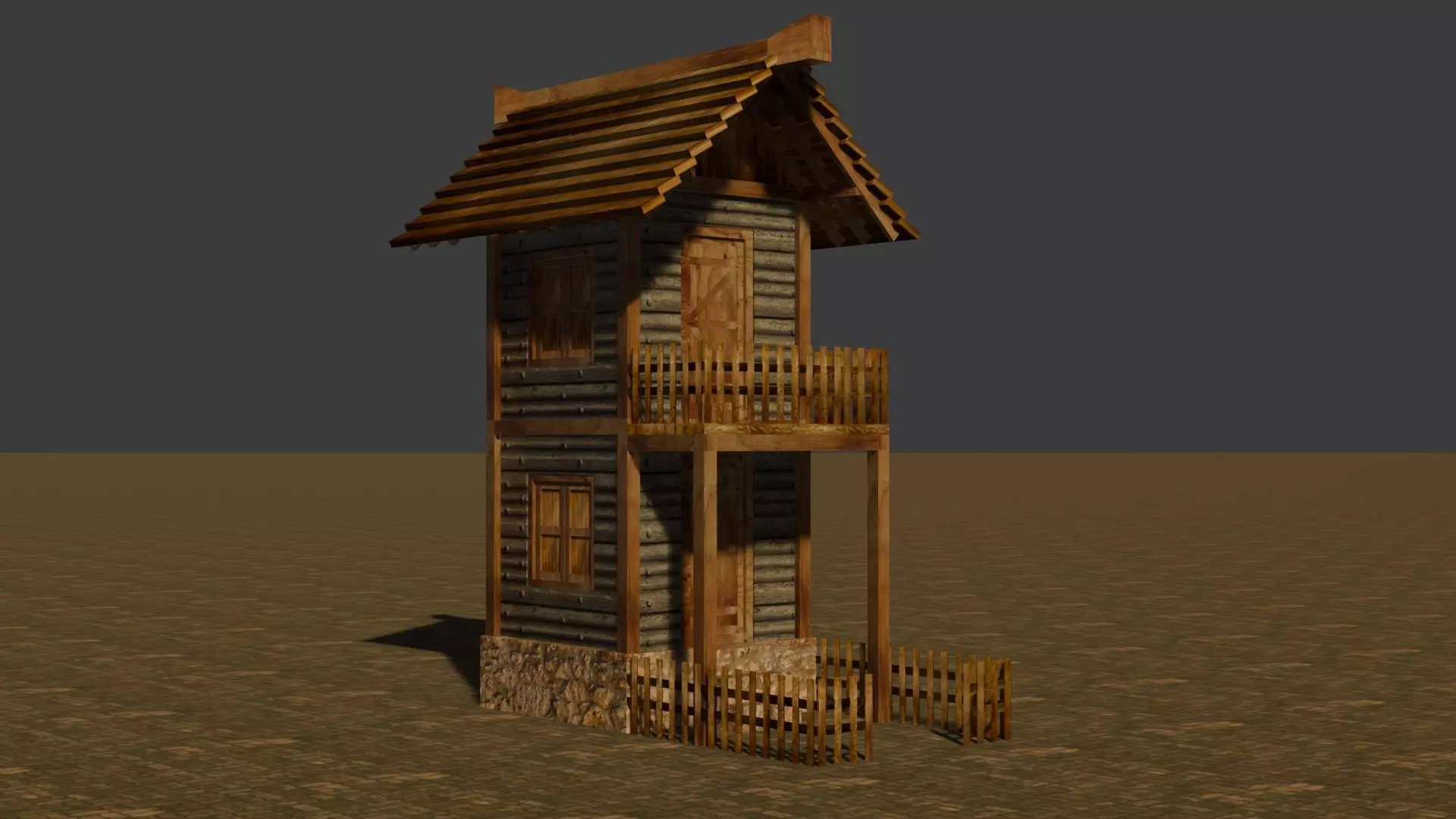 medieval house 7 Free low-poly 3D model_0
