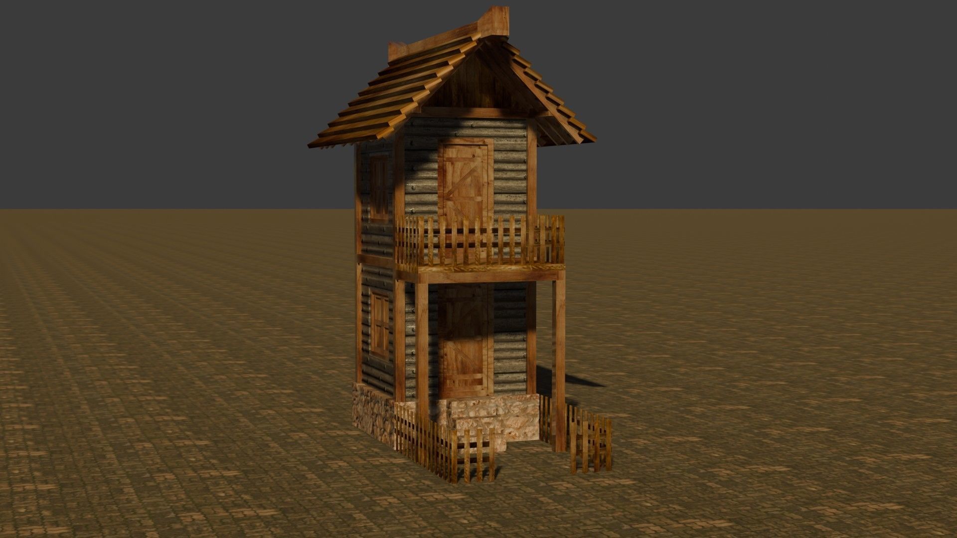 medieval house 7 Free low-poly 3D model_16