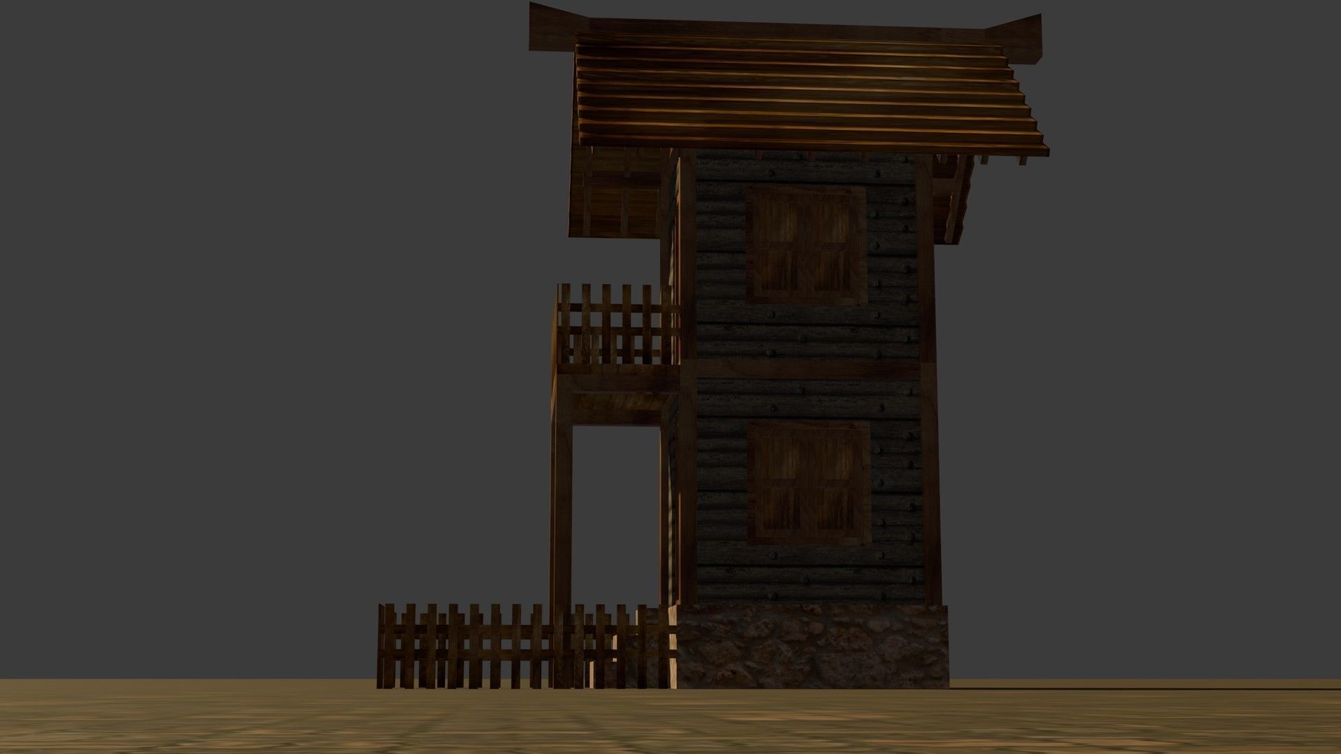medieval house 7 Free low-poly 3D model_12