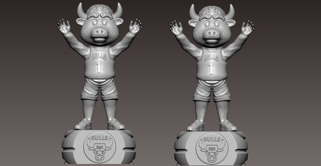 NBA - CHICAGO BULLS BASKETBALL MASCOT STATUE - 3D PRINT 3D print model_3