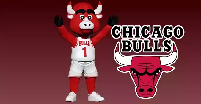 NBA - CHICAGO BULLS BASKETBALL MASCOT STATUE - 3D PRINT