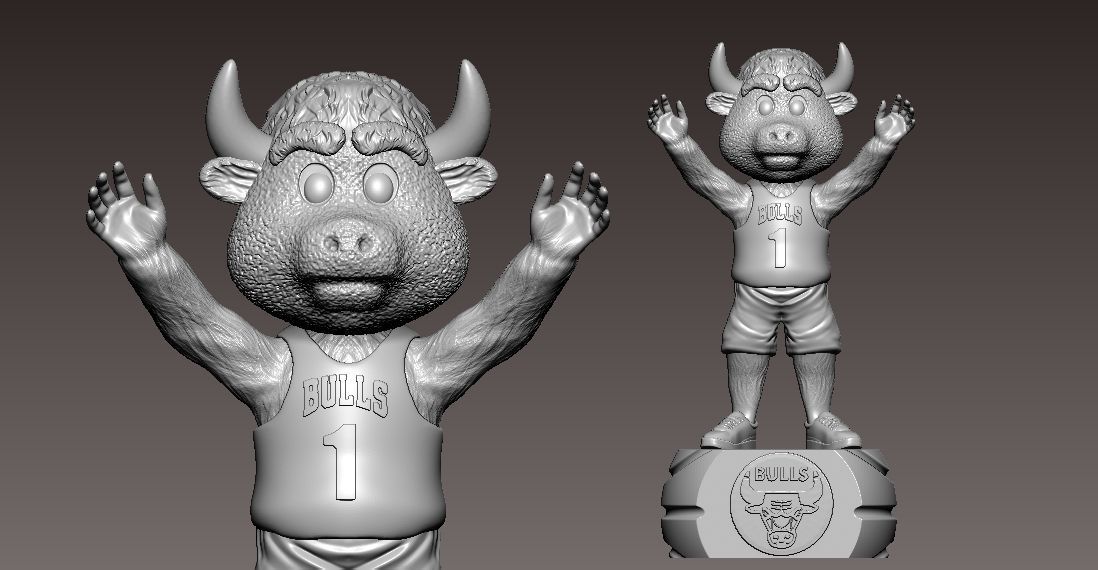 NBA - CHICAGO BULLS BASKETBALL MASCOT STATUE - 3D PRINT 3D print model_4