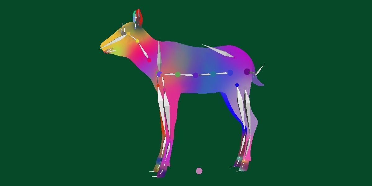 Oryx Gemsbok Calf Antelope Low-poly 3D model_15