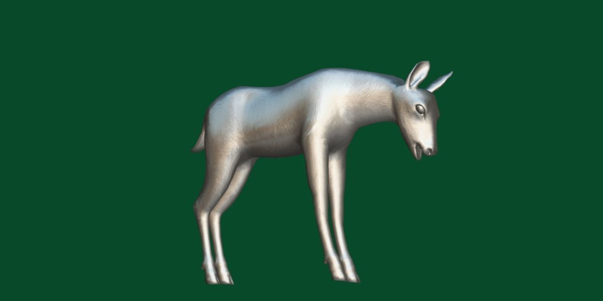 Oryx Gemsbok Calf Antelope Low-poly 3D model_5